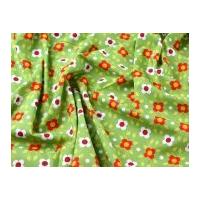 Toddler Ivy Retro Floral Print Cotton Poplin Dress Fabric Green