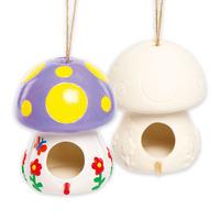 Toadstool Ceramic Bird Houses (Box of 10)