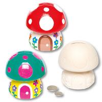 toadstool ceramic coin banks box of 2