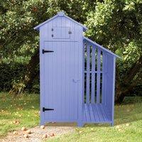 Tool Shed with Log Store in Blue