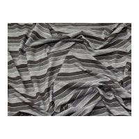 Tonal Stripe Print Stretch Jersey Dress Fabric Brown