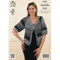 top and cardigan in king cole shine dk 4079