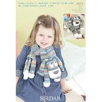 toy and scarf in sirdar snuggly baby crofter dk snowflake dk 4573