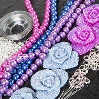 Totally Beads Sparkle Flower Necklace Kit with Project Sheet - Makes 6 366017