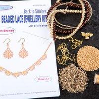 TotallyBeads Back to Stitches Beaded Lace Jewellery Kit with Project Book - Makes 12 - 3 Variants 405923