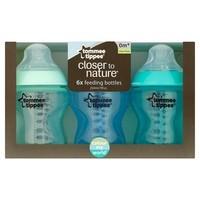 Tommee Tippee Closer to Nature Colour My World 260 ml/ 9 fl oz Feeding Bottles, 6 Bottles