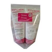 topicrem ultra hydrating bodylotion gentle scrub face body 2x200 ml