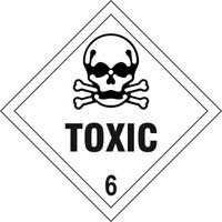 toxic 6 self adhesive sticky sign diamond 100 x 100mm