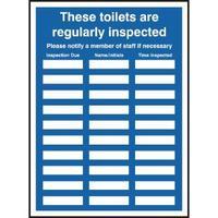 Toilet Inspection Sign 30 Boxes INS18A