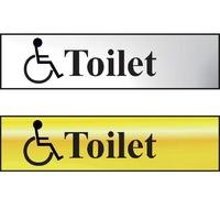 Toilet (With Disabled Symbol) Sign - CHR (200 x 50mm)
