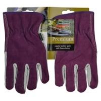 town country ladies premium leather gloves purple medium