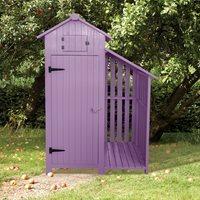 TOOL SHED WITH LOG STORE in Plum