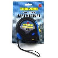 Toolzone 10m 1 1/4in Rubber Coated Tape Measure