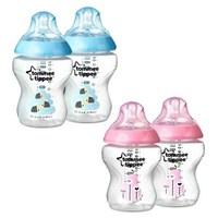 Tommee Tippee Closer to Nature Decorated Feeding Bottles (0m+) 2 x 260ml Boys