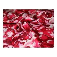 Tonal Floral Print Stretch Cotton Dress Fabric Red & Pink