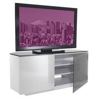 Tokyo High Gloss Black And White 2 Door Corner TV Cabinet