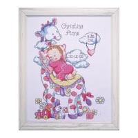 Tobin Baby Counted Cross Stitch Kit Giraffe Baby Girl Sampler 27.5cm x 35cm