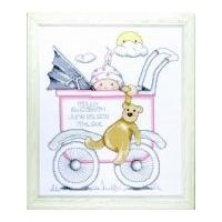 tobin baby counted cross stitch kit buggy girl sampler 325cm x 375cm