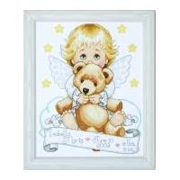 tobin baby counted cross stitch kit angel sampler 275cm x 35cm