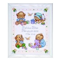 tobin baby counted cross stitch kit baby bears sampler 275cm x 35cm