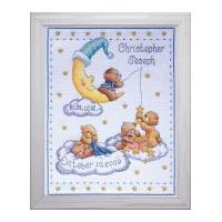 Tobin Baby Counted Cross Stitch Kit Heavenly Bears Sampler 27.5cm x 35cm