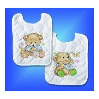 Tobin Baby Stamped Cross Stitch Kit Baby Bears Bibs