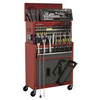 tool chest combination 6 drawer ball bearing runners redgrey with 128p