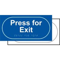 touch notice press for exit