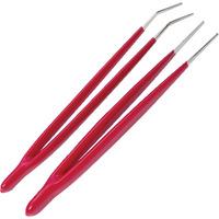 toolcraft 821025 set of tweezers curvedstraight 2pc