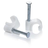 Tower Cable Clips Plastic White 6 - 7mm