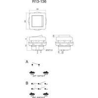 Toggle switch 250 Vac 6 A 1 x Off/On SCI R13-136A-05 RED latch 1 pc(s)