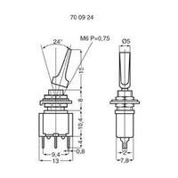 Toggle switch 250 Vac 3 A 1 x On/On Miyama MS 500 A-MF RED latch 1 pc(s)