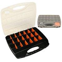 Toolzone Divided Compartment Organiser Plastic Case Box - Medium - 380mm