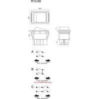 Toggle switch 250 Vac 10 A 2 x Off/On SCI R13-69A-01 latch 1 pc(s)