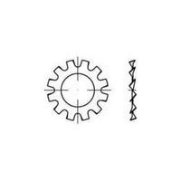 Tooth-lock washers Inside diameter: 3.2 mm DIN 6797 Spring steel 500 pc(s) TOOLCRAFT 138317