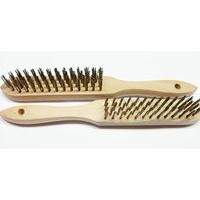 toolzone br001 new large 4 row wire brush with wooden handle set of tw ...