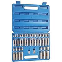 toolzone 74 piece crv hex star spline ribe bit set