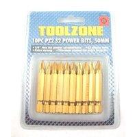 Toolzone - 10 Piece Pz2 S2 50mm Power Screwdriver Bits