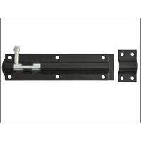 tower bolt black powder coated 150mm 6in