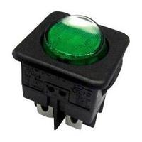 Toggle switch 250 Vac 10 A 1 x Off/On SCI R13-104B-01 B/G GREEN latch 1 pc(s)