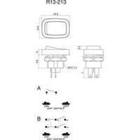 Toggle switch 250 Vac 3 A 2 x On/On SCI R13-213B-03 latch 1 pc(s)