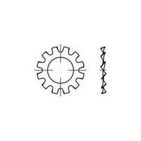 Tooth-lock washers Inside diameter: 3.2 mm DIN 6797 Spring steel zinc galvanized, yellow chromated 500 pc(s) TOOLCRAF