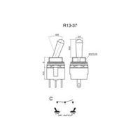 Toggle switch 250 Vac 3 A 1 x On...