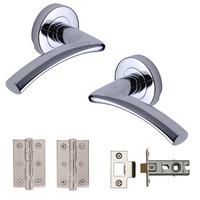 Tosca Round Rose Internal Door Pack Polished Chrome