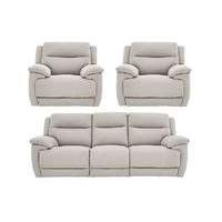 Touch Fabric Power Recliner 3 Seater Sofa and 2 Armchairs