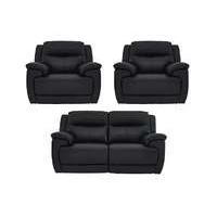 Touch Leather Manual Recliner 3 Seater Sofa and 2 Armchairs