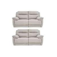 Touch Pair of Fabric Power Recliner 2 Seater Sofas