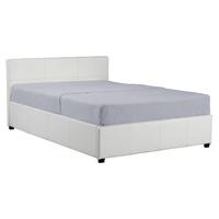 Toronto Leather Ottoman Bed and Eco Memory Foam Mattress Double White