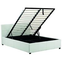 toronto leather ottoman bed small double white