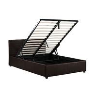 toronto leather ottoman bed small double brown